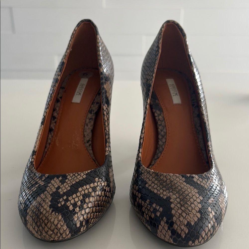 6 Geox Respira Snakeskin Patterned Women's Heels